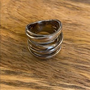 Michael Kors stainless steel statement ring size 7